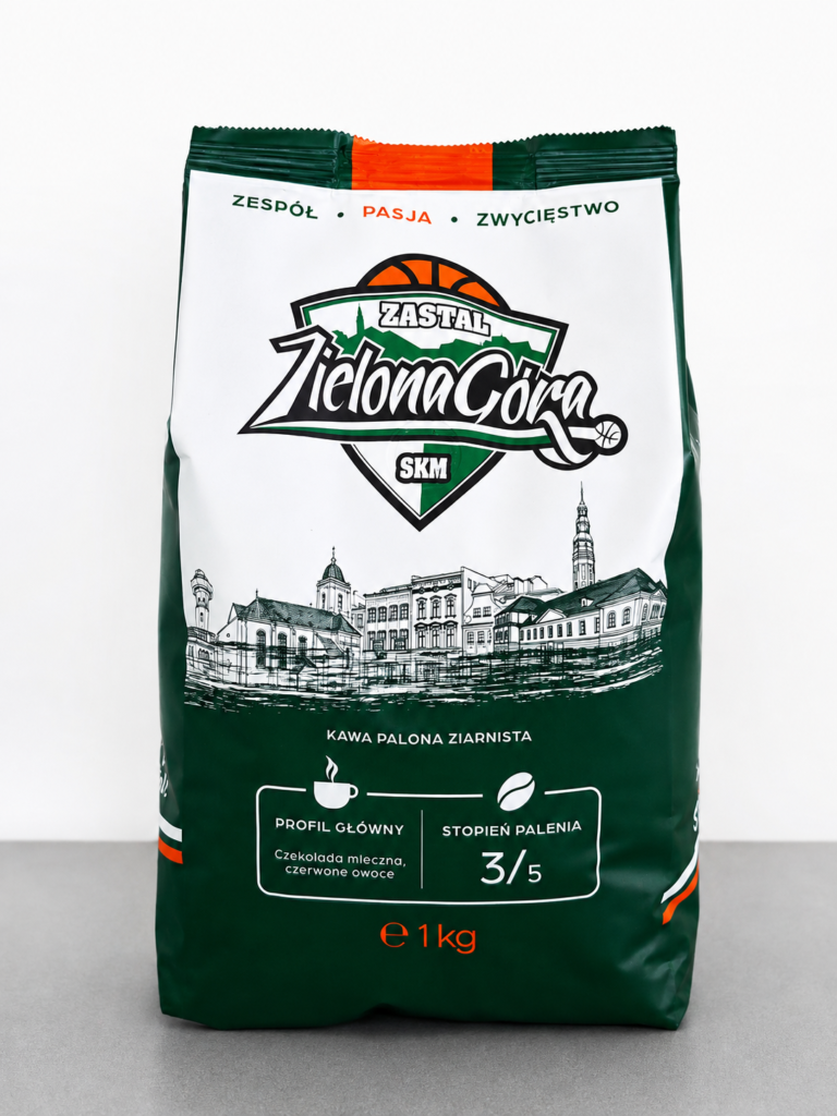 Kawa palona ziarnista SKM Zastal 1 kg – mleczna czekolada i czerwone owoce